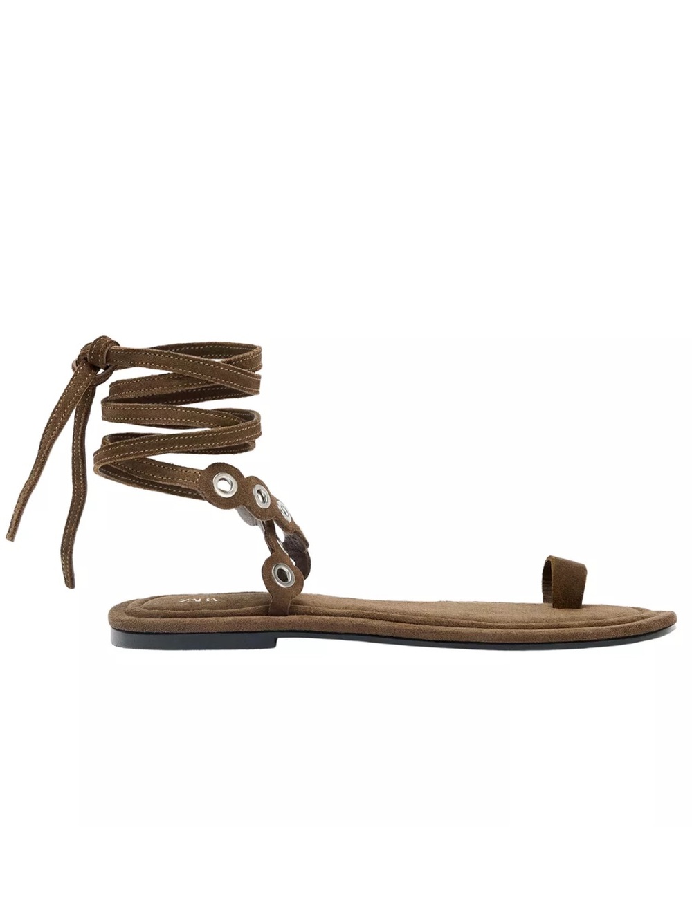New Zara Women’s Brown Lace-Up Sandals - size 38